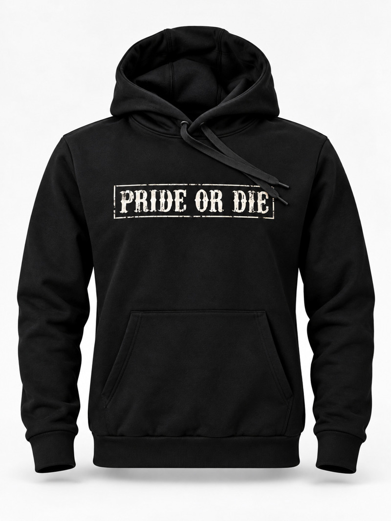 PRIDE OR DIE fight club hoodie -black